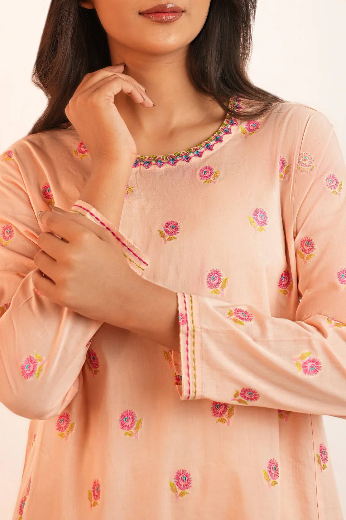 Embroidered Jacquard Cotton Stitched Shirt - Image 4