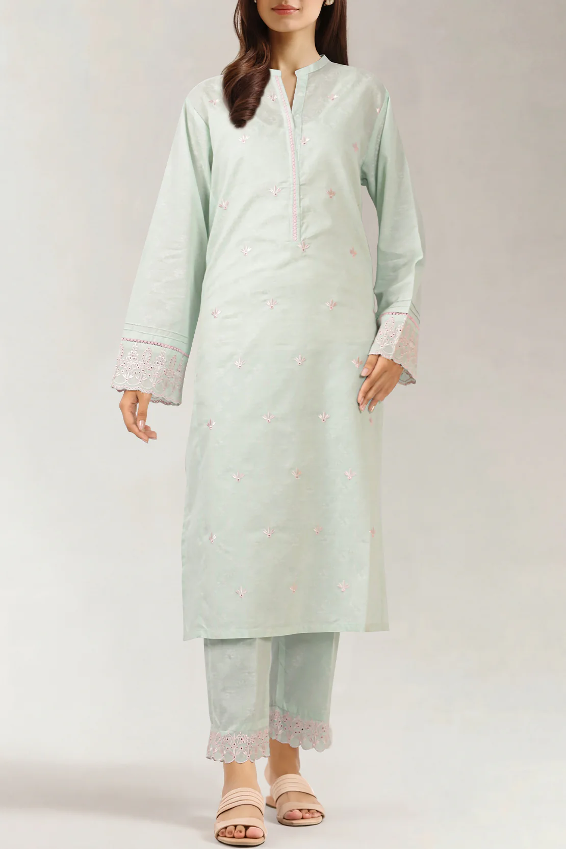 Embroidered Jacquard Cotton Stitched Shirt