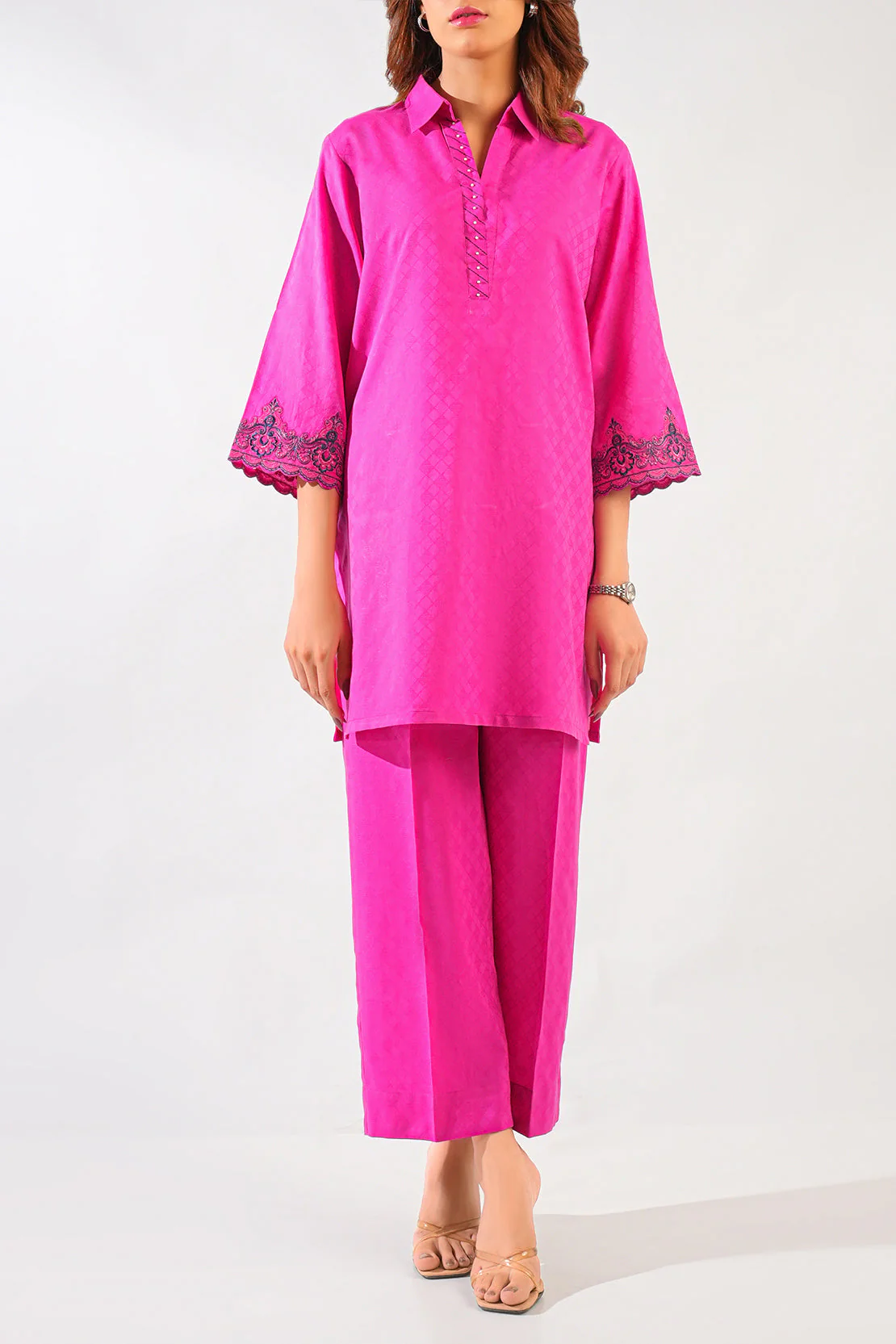 Embroidered Lawn Jacquard Stitched 2 Piece (Shirt/Trouser) - Image 2
