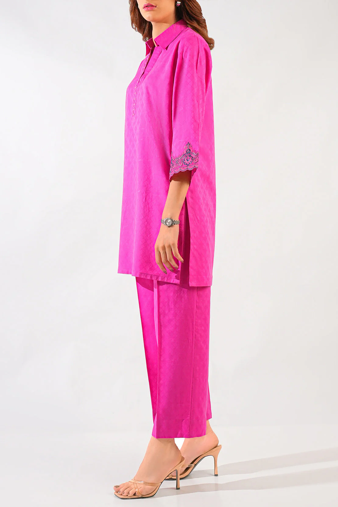 Embroidered Lawn Jacquard Stitched 2 Piece (Shirt/Trouser) - Image 3