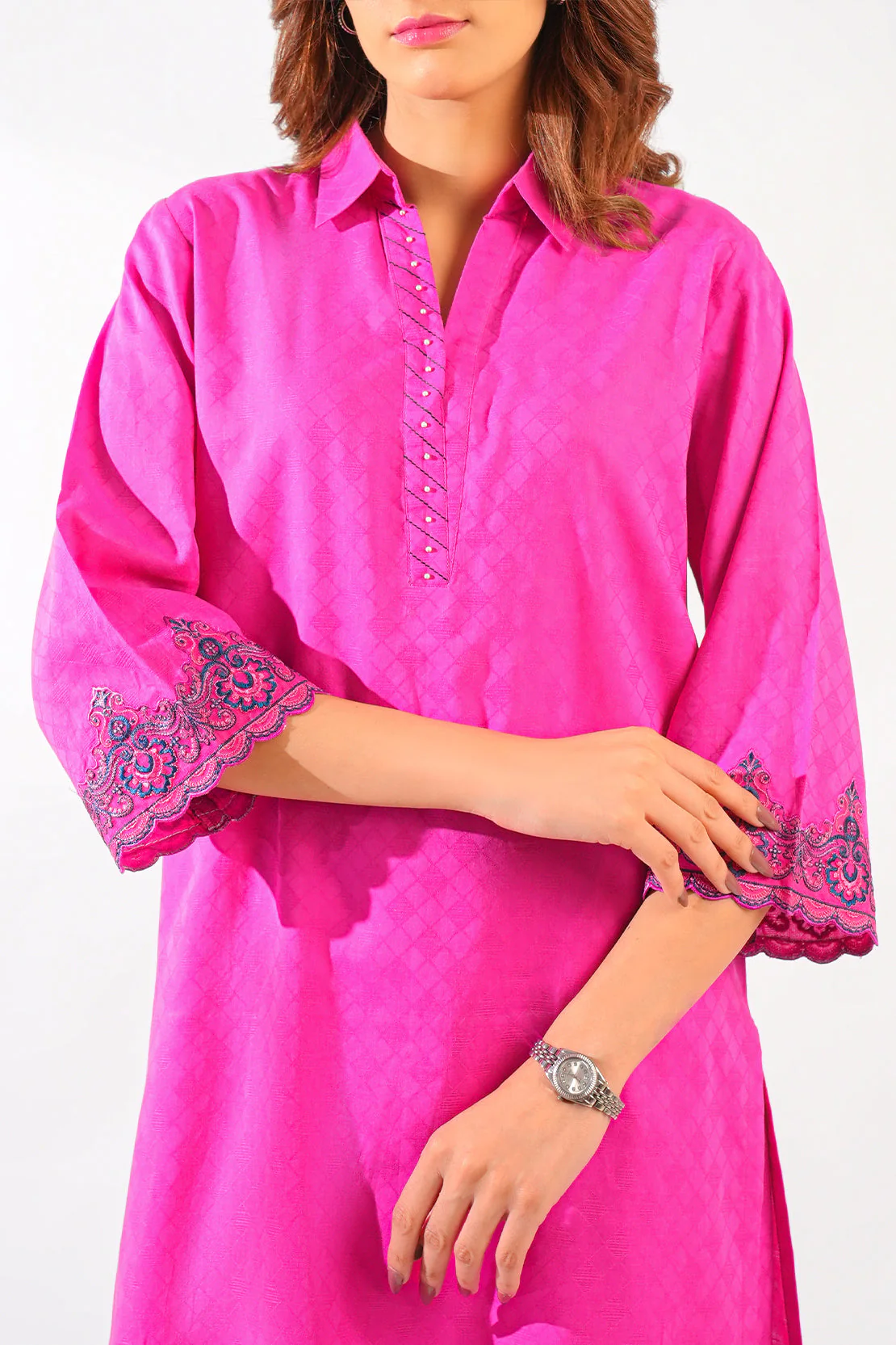 Embroidered Lawn Jacquard Stitched 2 Piece (Shirt/Trouser) - Image 4