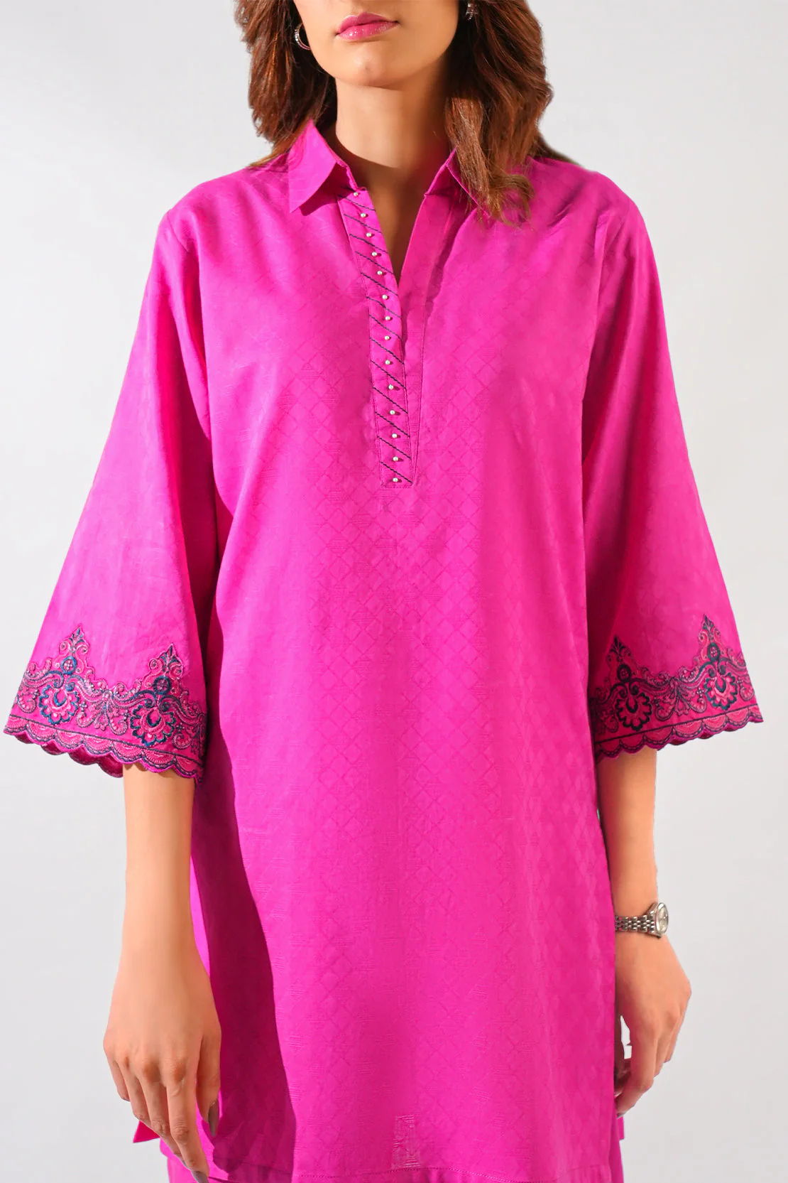 Embroidered Lawn Jacquard Stitched 2 Piece (Shirt/Trouser) - Image 5