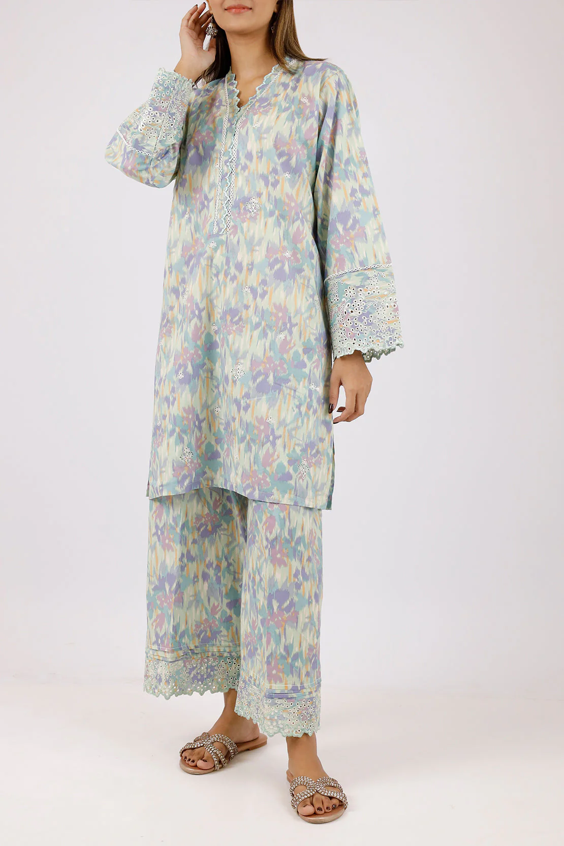 Embroidered Lawn Stitched 2 Piece (Shirt/Trouser)