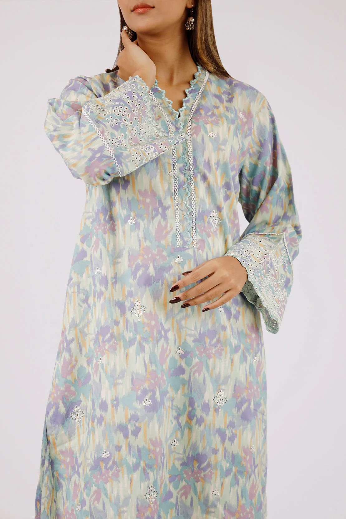 Embroidered Lawn Stitched 2 Piece (Shirt/Trouser) - Image 2