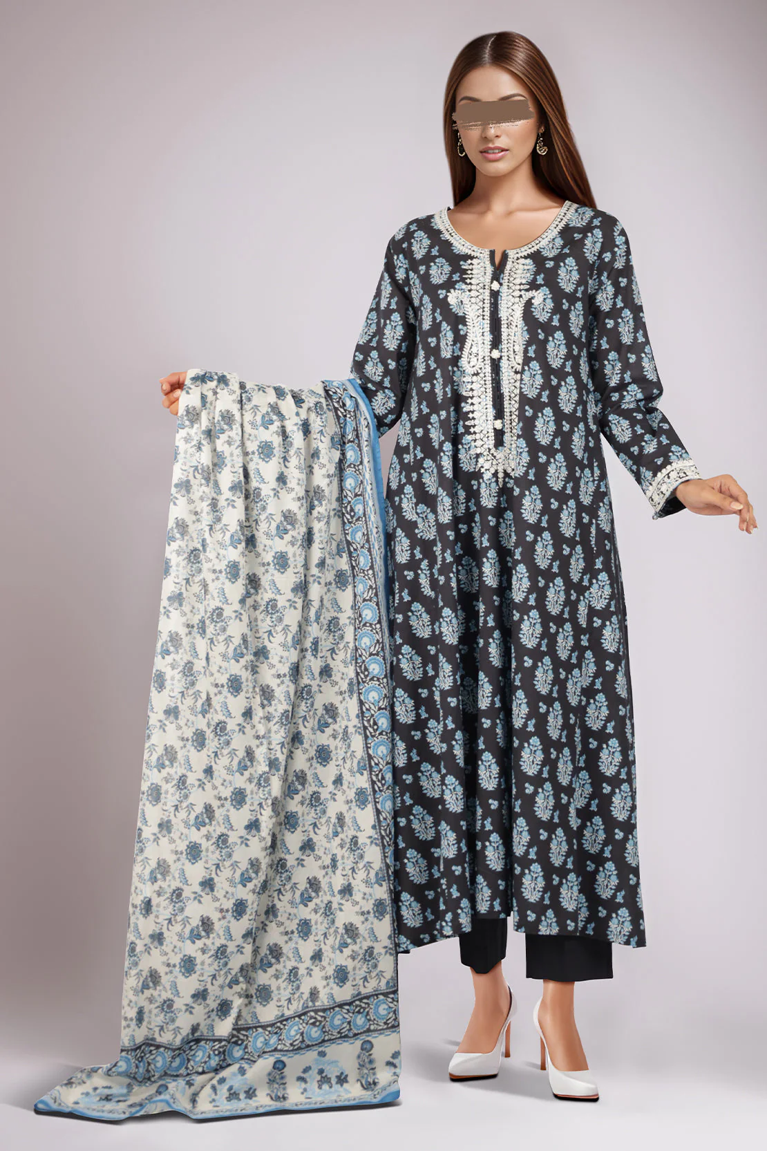 Embroidered Lawn Stitched/Unstitched 3 Piece - Image 2