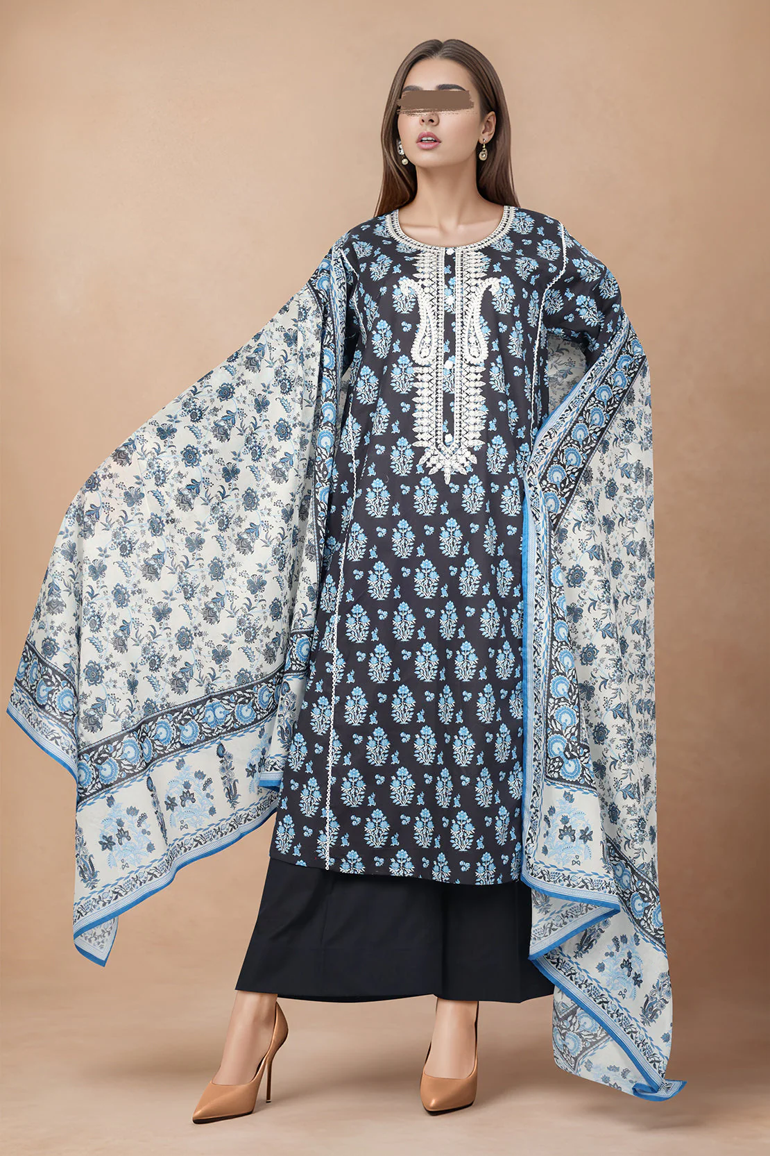 Embroidered Lawn Stitched/Unstitched 3 Piece - Image 3