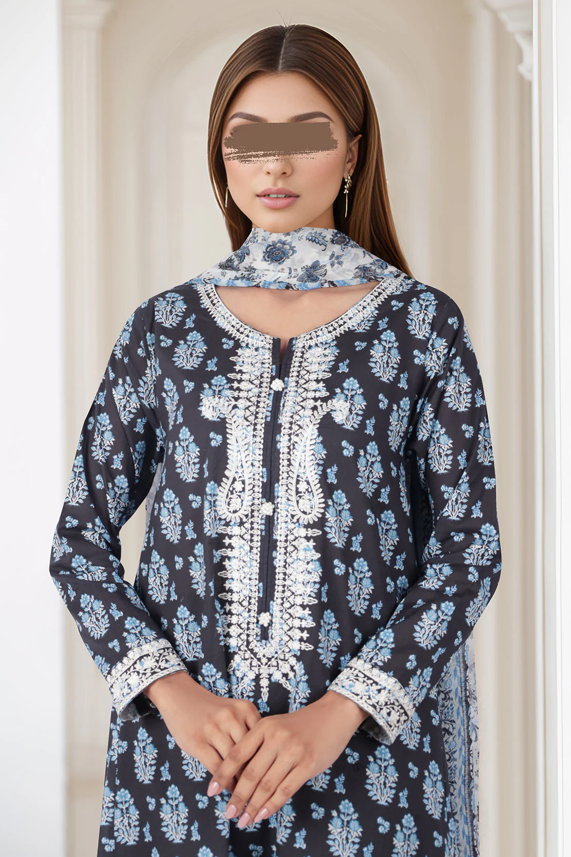 Embroidered Lawn Stitched/Unstitched 3 Piece - Image 3