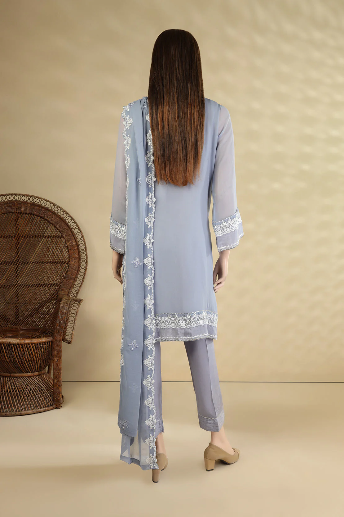 Embroidered Luxury Chiffon Stitched 3 Piece - Image 2