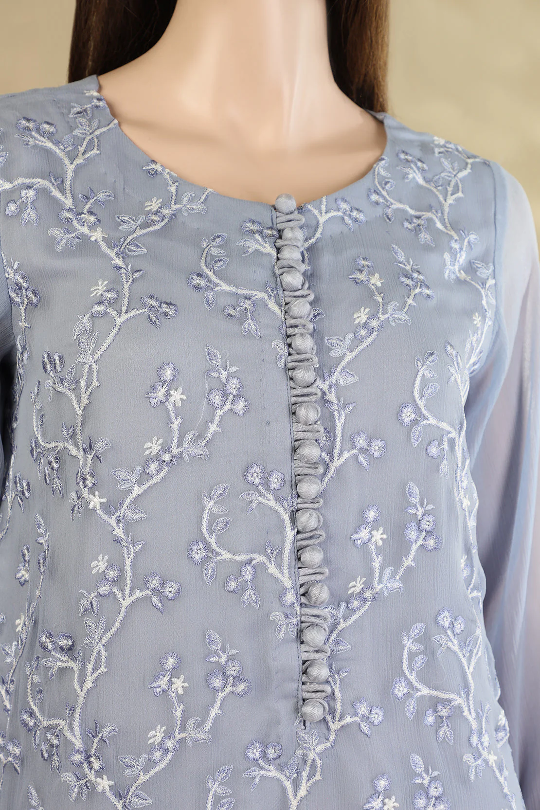 Embroidered Luxury Chiffon Stitched 3 Piece - Image 3