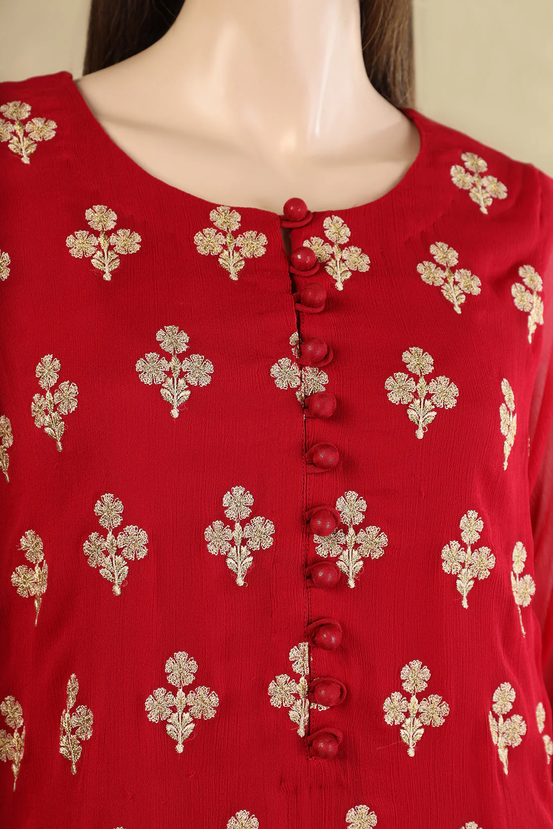 Embroidered Luxury Chiffon Stitched 3 Piece - Image 3