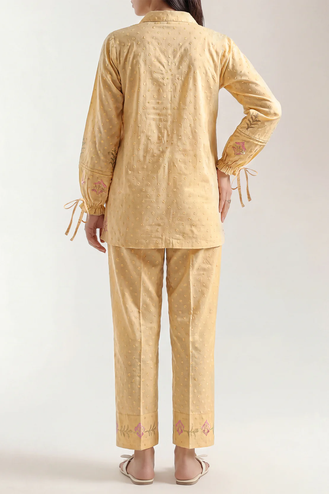Embroidered Reverse Jacquard Stitched 2 Piece (Shirt/Trouser) - Image 3