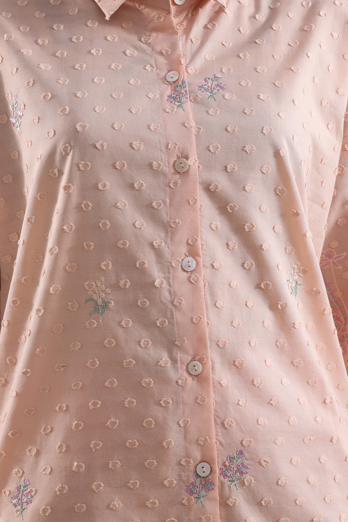 Embroidered Reverse Jacquard Stitched 2 Piece (Shirt/Trouser) - Image 4