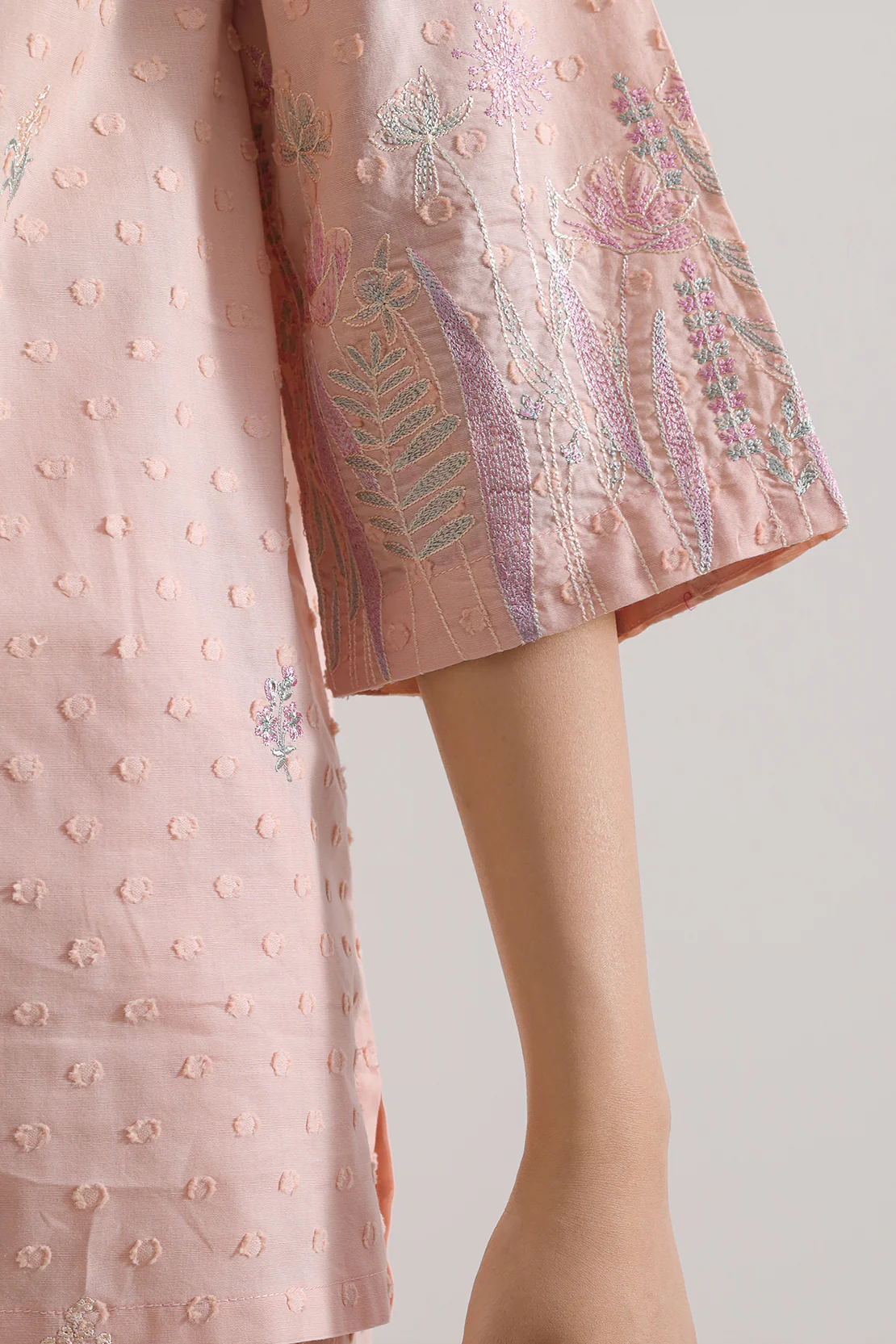 Embroidered Reverse Jacquard Stitched 2 Piece (Shirt/Trouser) - Image 5