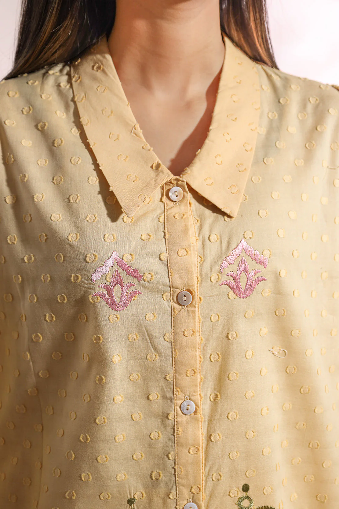 Embroidered Reverse Jacquard Stitched Shirt - Image 4