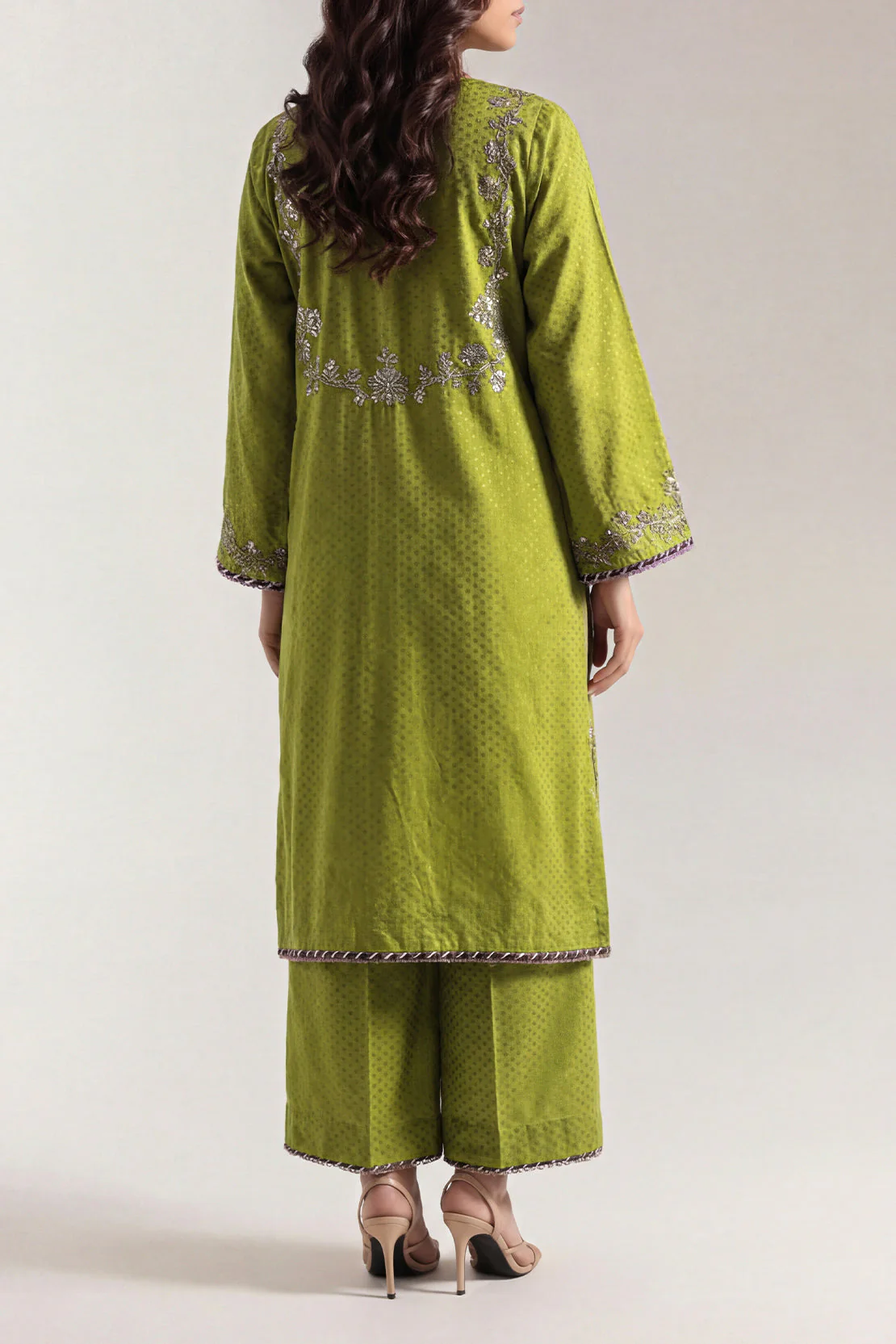 Embroidered Self Jacquard Stitched 2 Piece (Shirt/Trouser) - Image 5