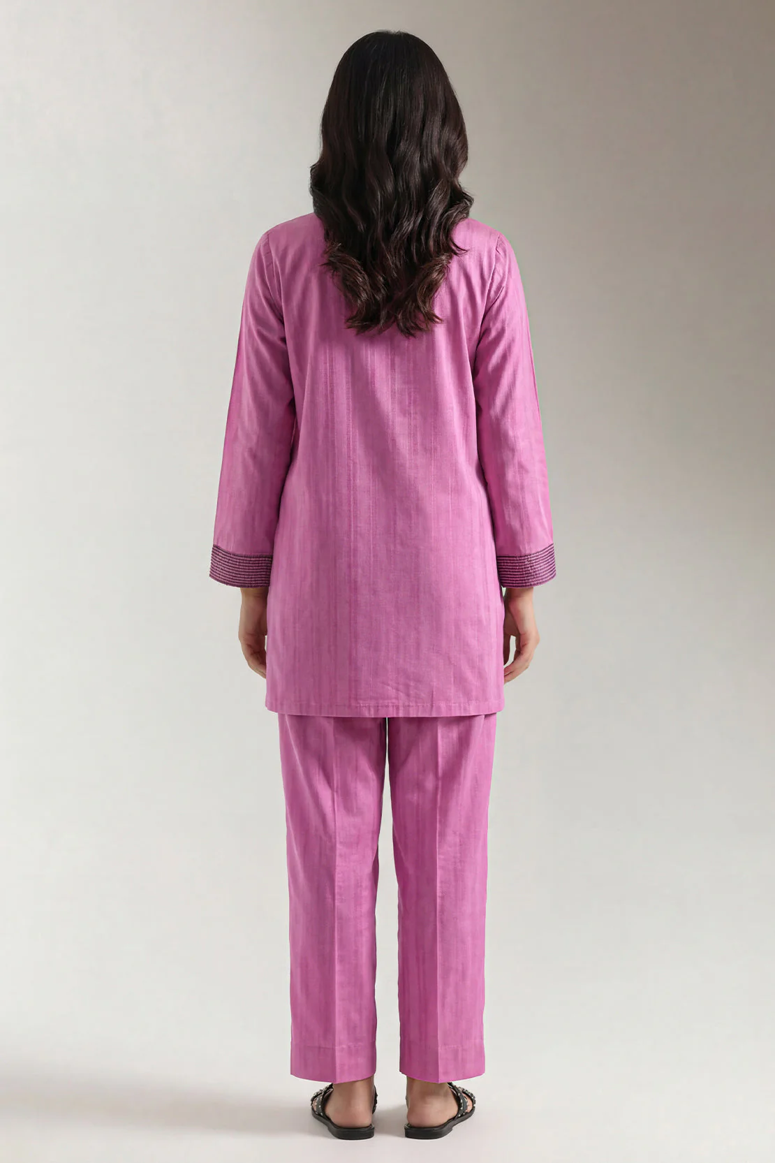 Embroidered Self Jacquard Stitched 2 Piece (Shirt/Trouser) - Image 3
