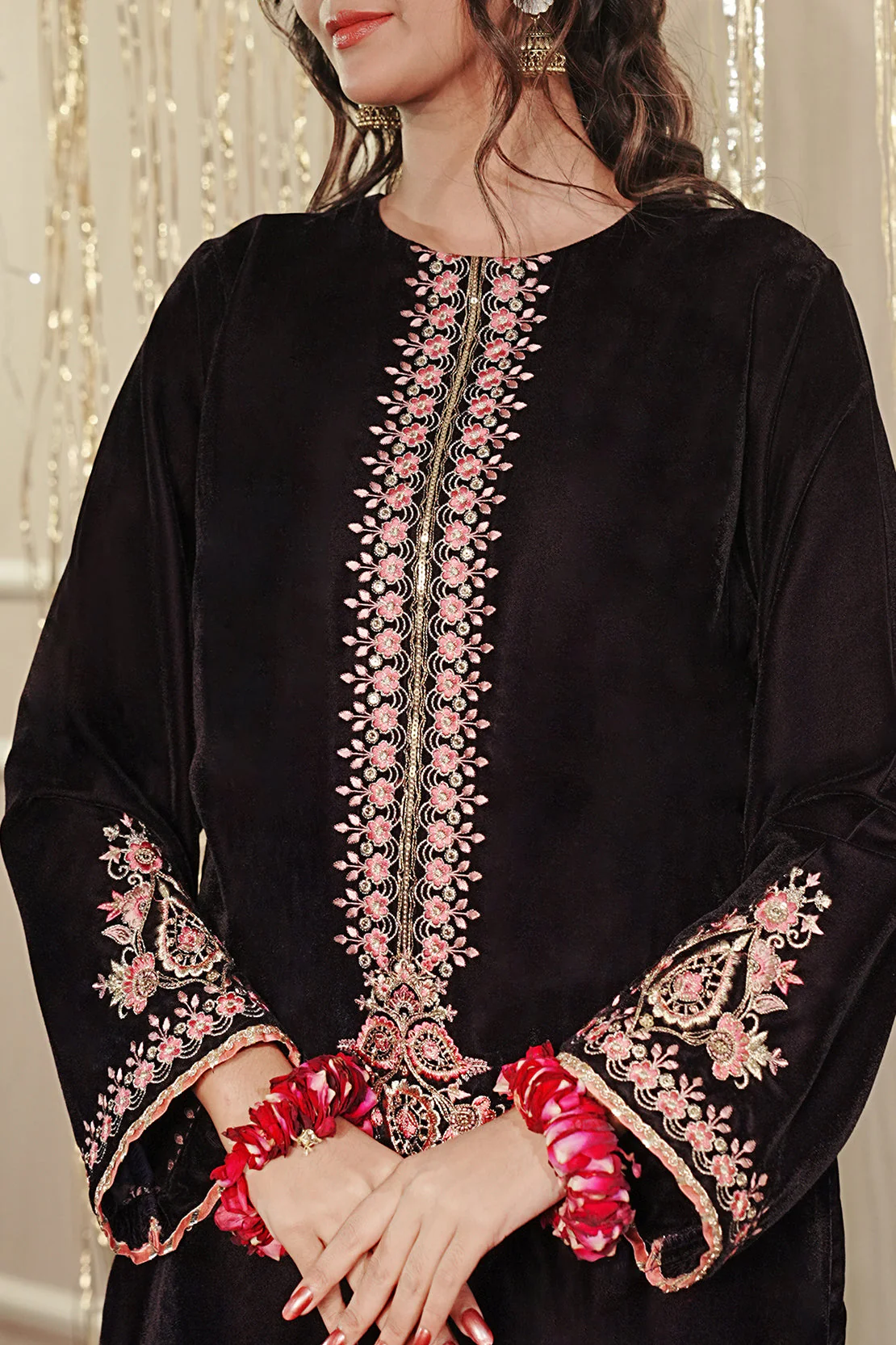 Embroidered Velvet Stitched (Shirt/Trouser) - Image 4