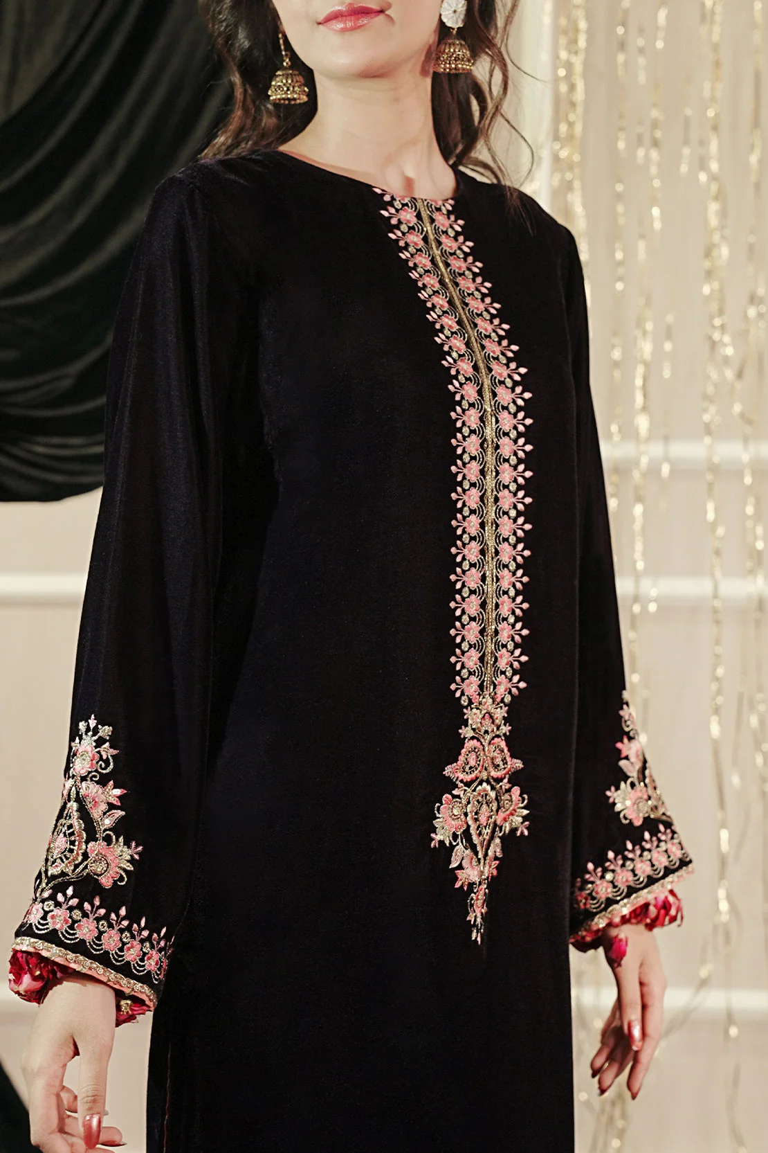 Embroidered Velvet Stitched (Shirt/Trouser) - Image 5