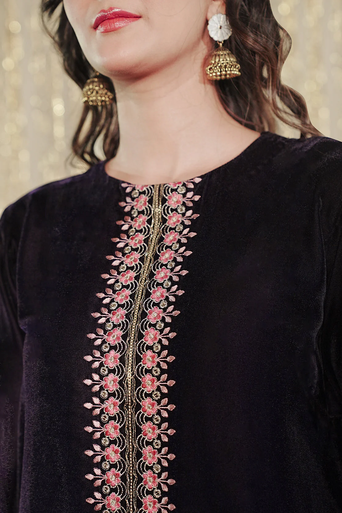 Embroidered Velvet Stitched (Shirt/Trouser) - Image 6