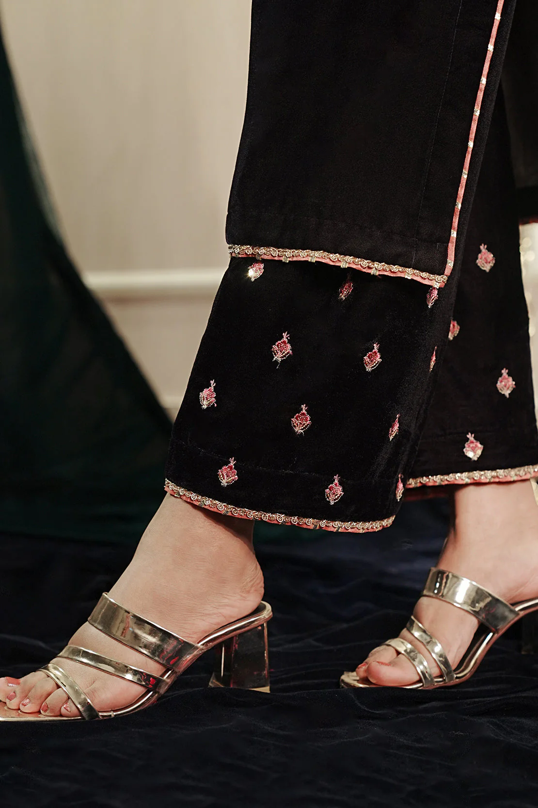 Embroidered Velvet Stitched (Shirt/Trouser) - Image 7