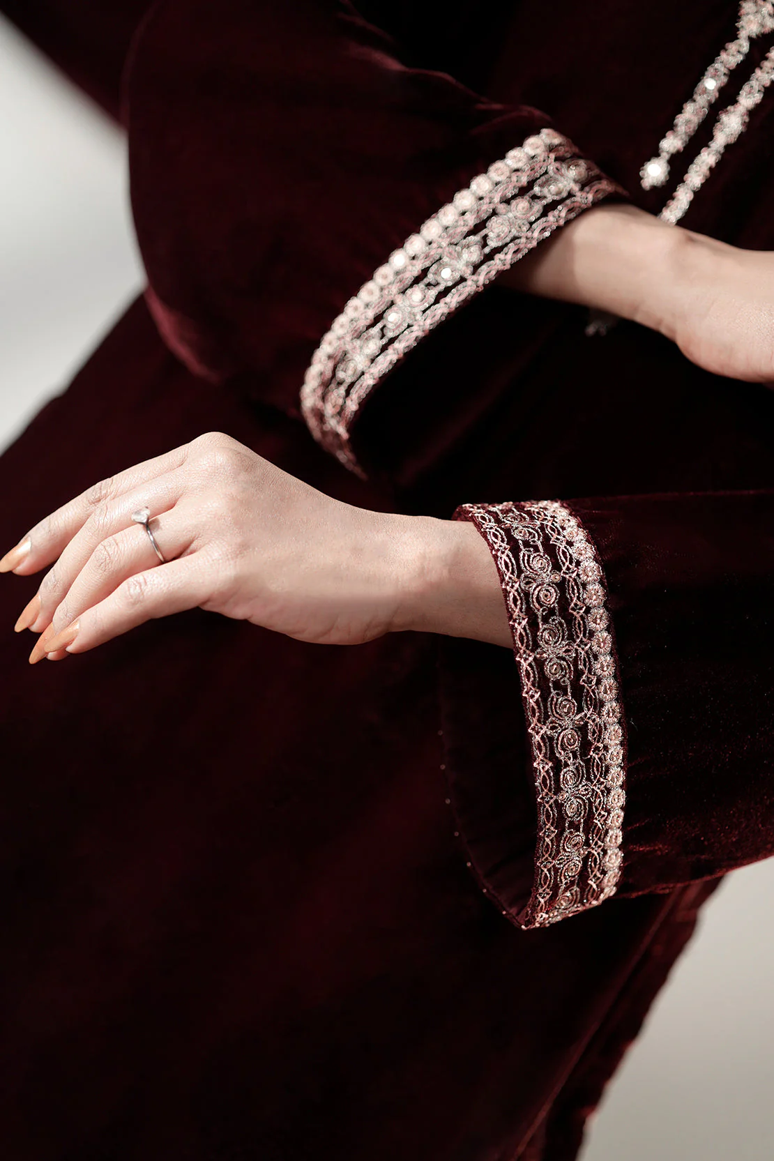 Embroidered Velvet Stitched (Shirt/Trouser) - Image 5