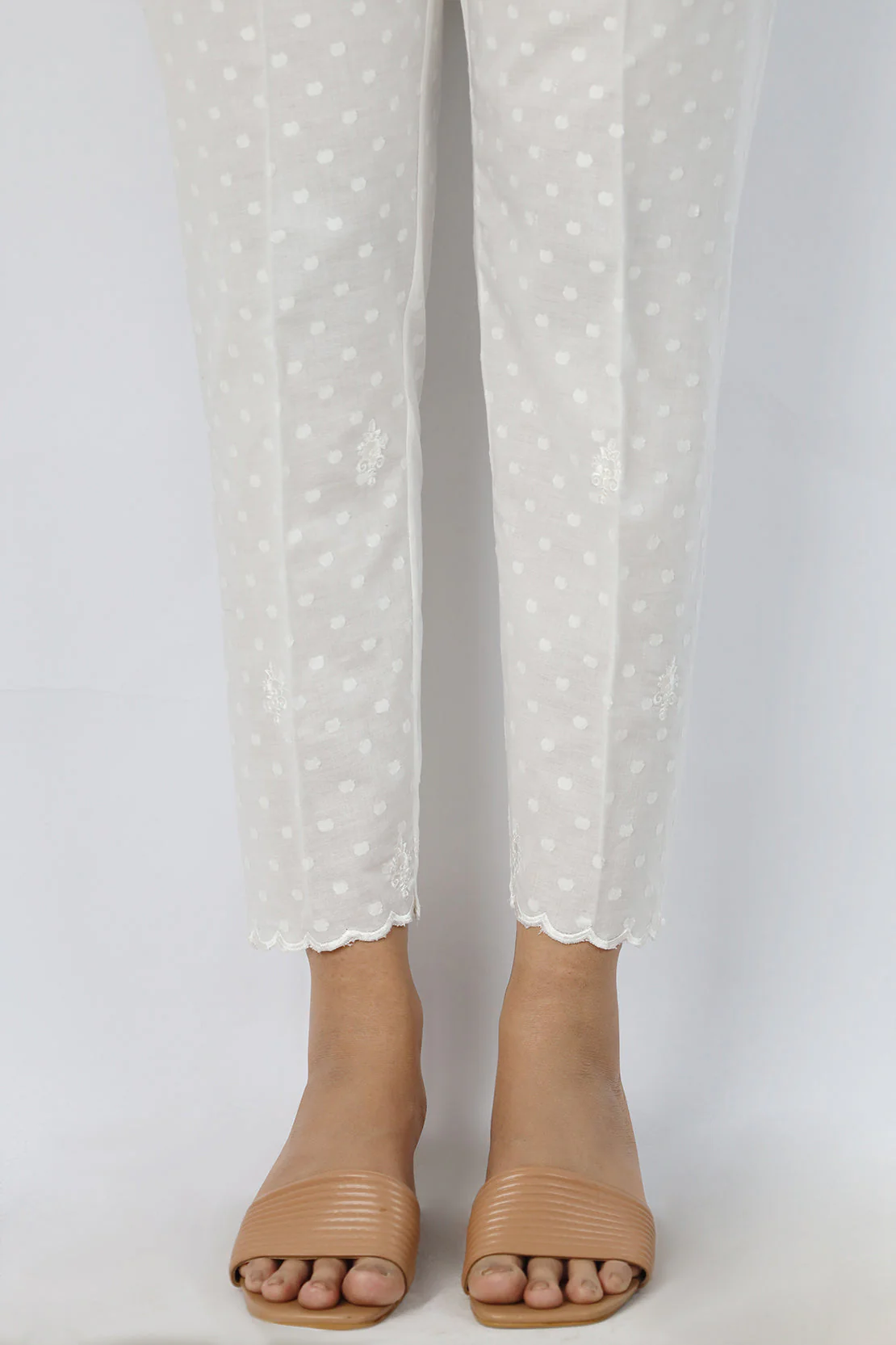 Embroidery Cotton Jacquard Pants