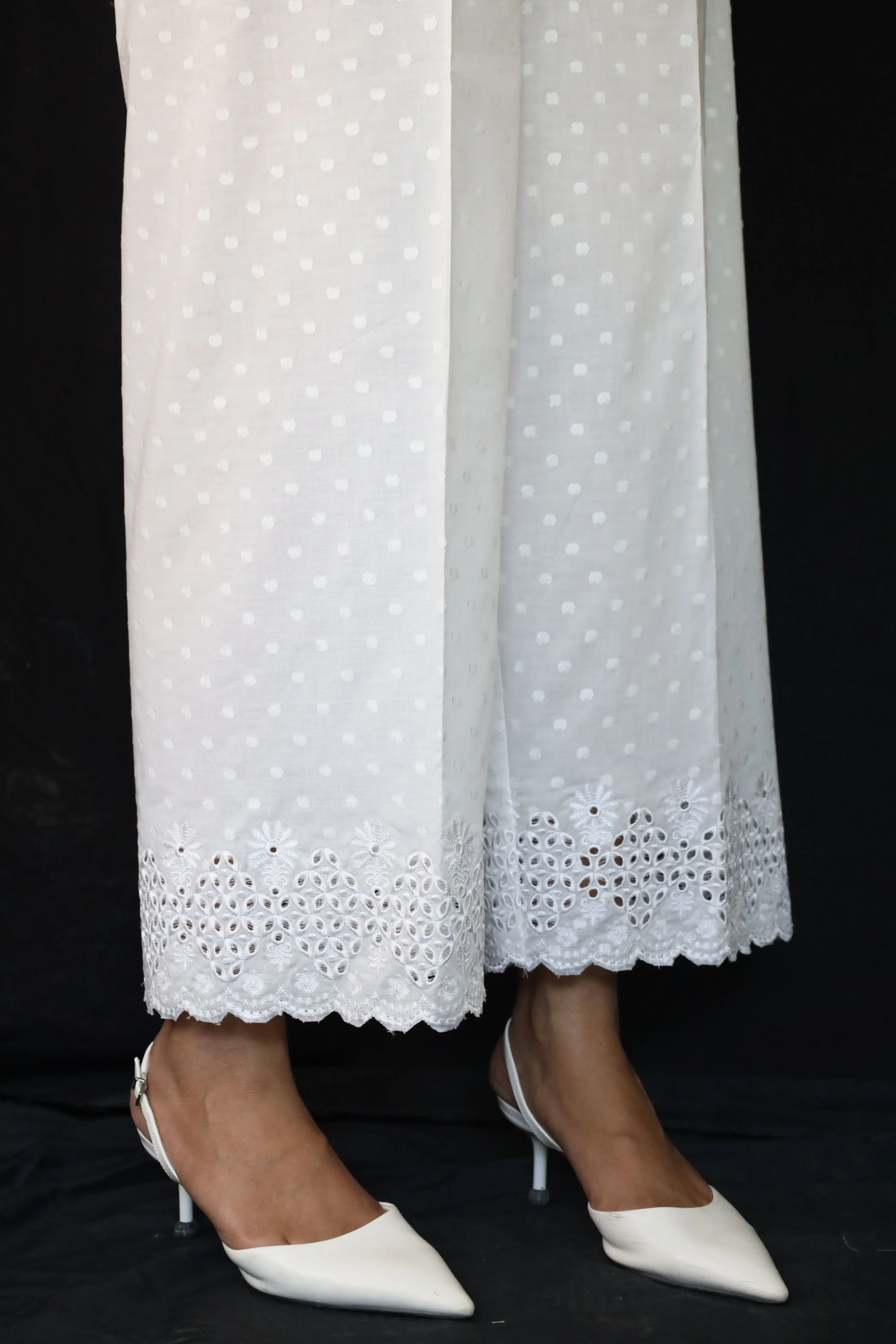 Embroidery Cotton Jacquard Pants - Image 2