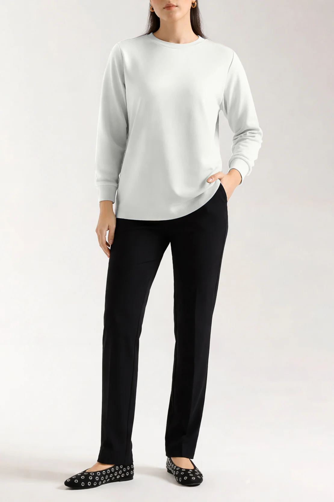 High Waist Straight Trousers