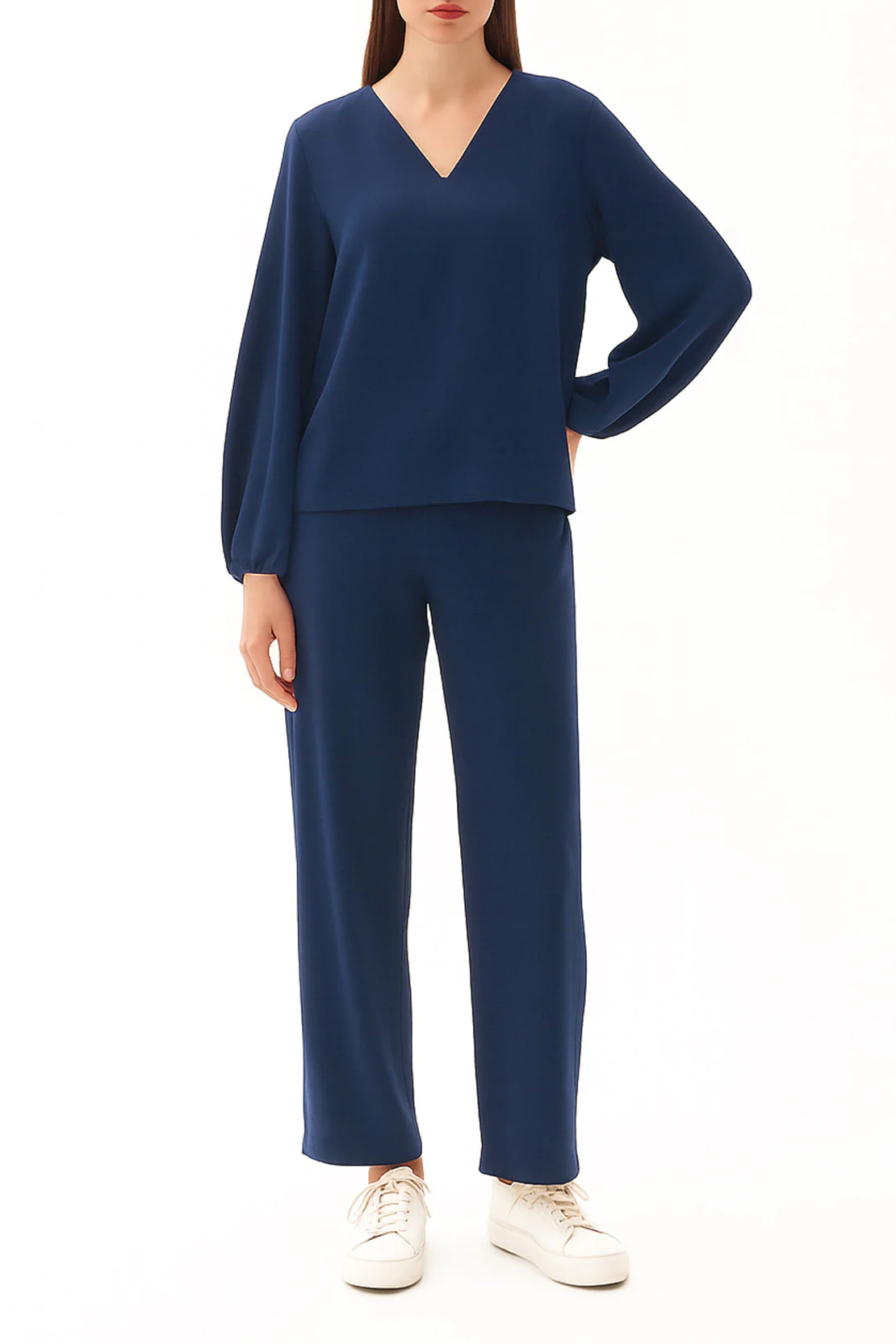 High Waist Straight Trousers