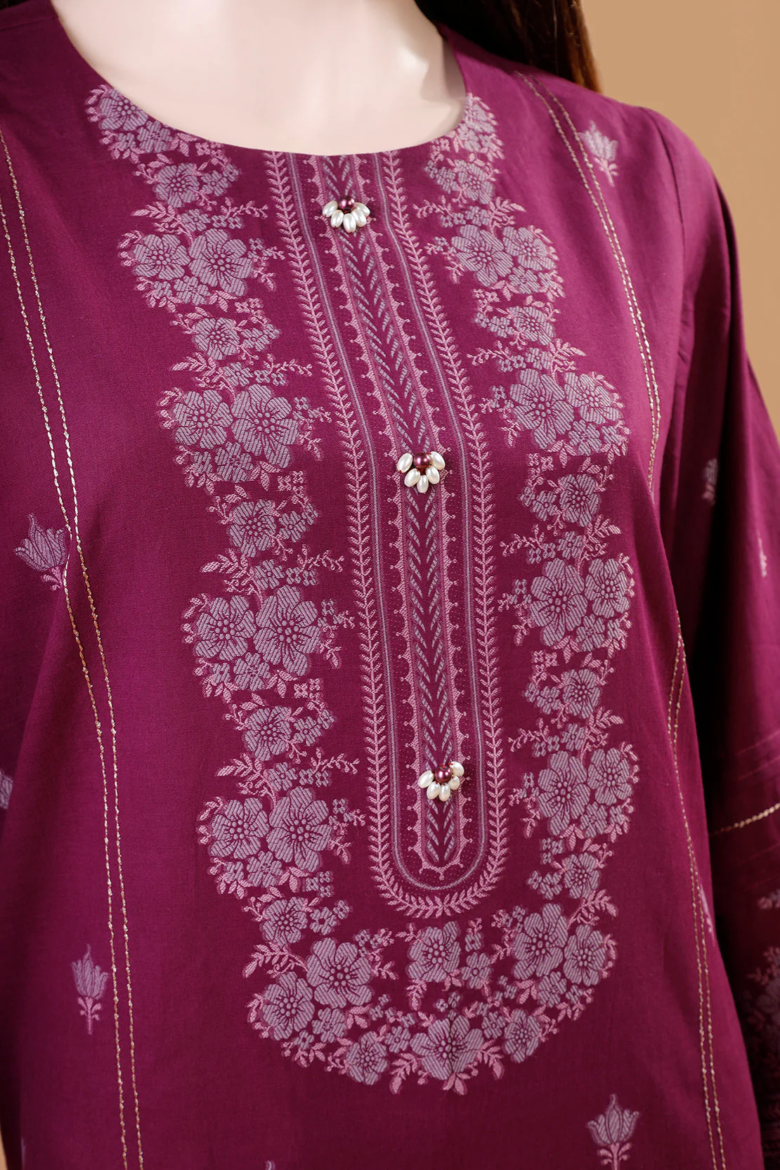 Unstitched Jacquard Cotton 2 Piece (Shirt/Dupatta) - Image 3