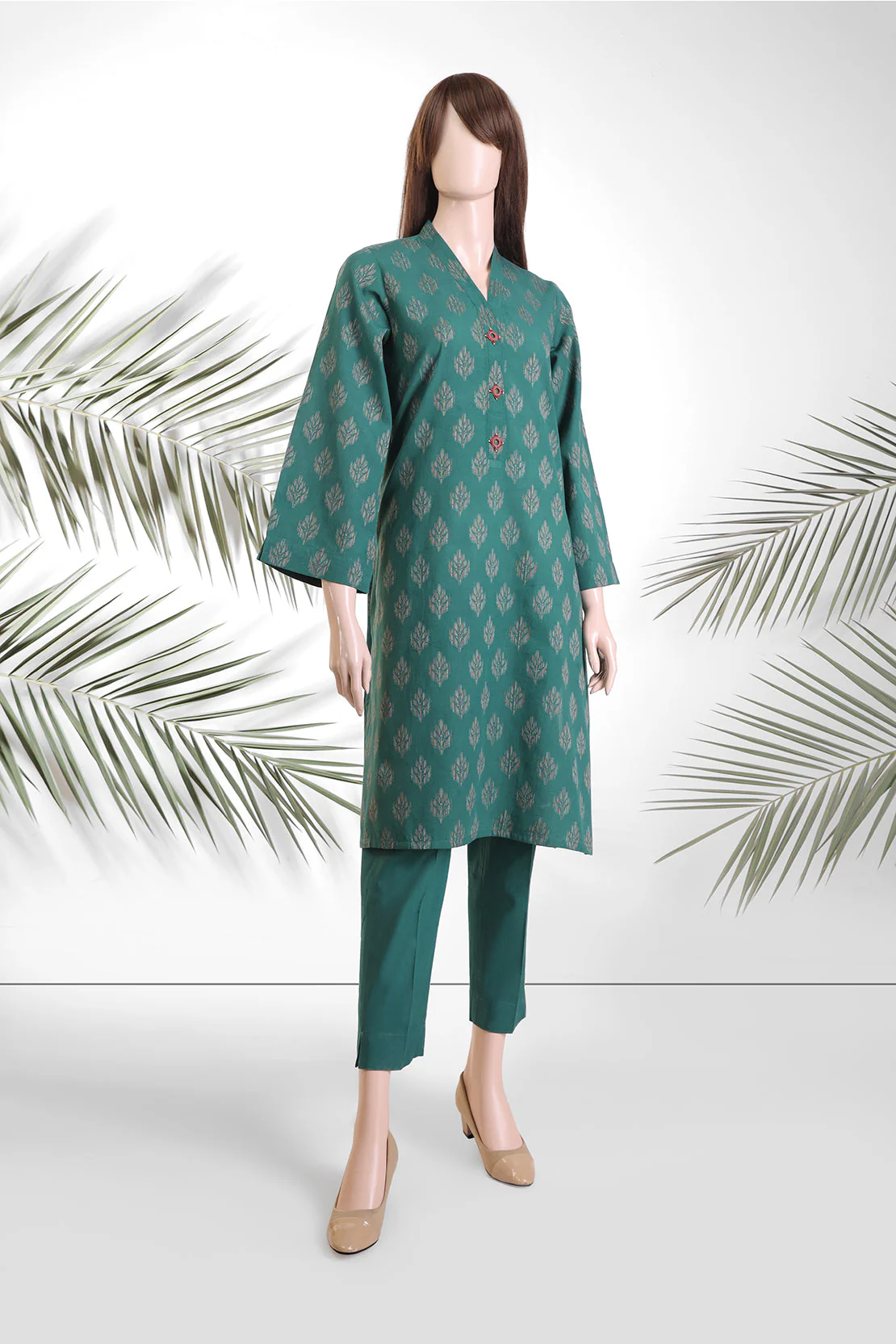 Unstitched Jacquard Cotton 2 Piece (Shirt/Trouser)
