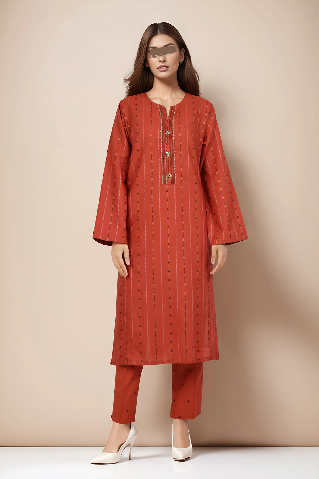 Jacquard Cotton Stitched Shirt
