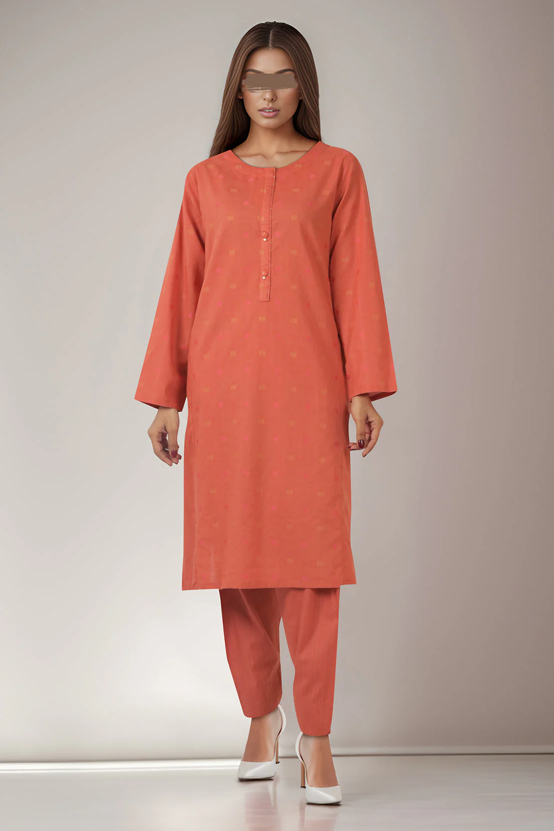 Jacquard Cotton Stitched Shirt