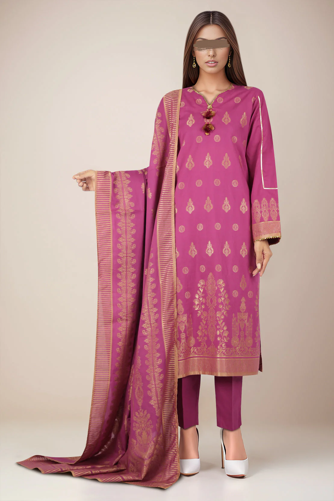 Jacquard Cotton Stitched Shirt