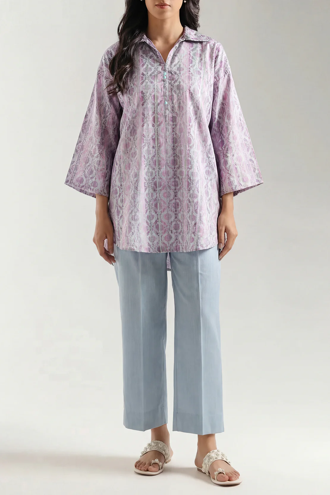 Jacquard Cotton Stitched Shirt