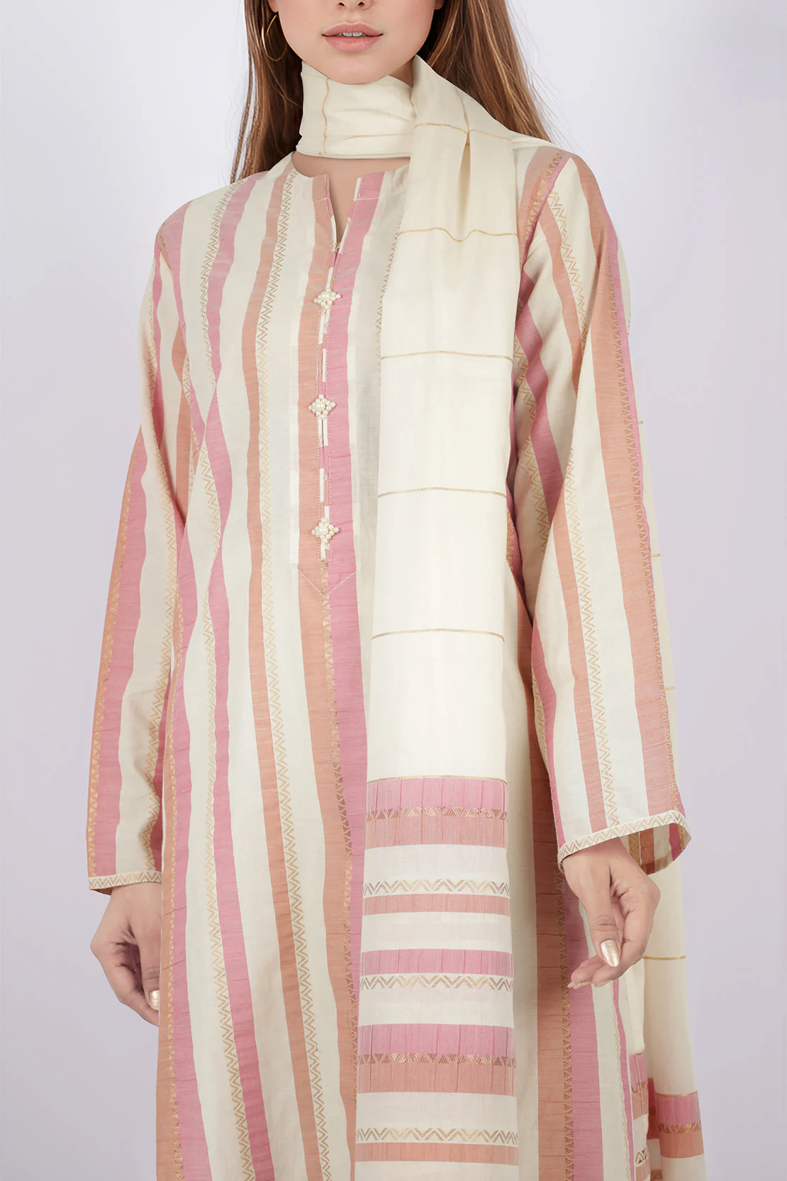 Jacquard Cotton Stitched Shirt