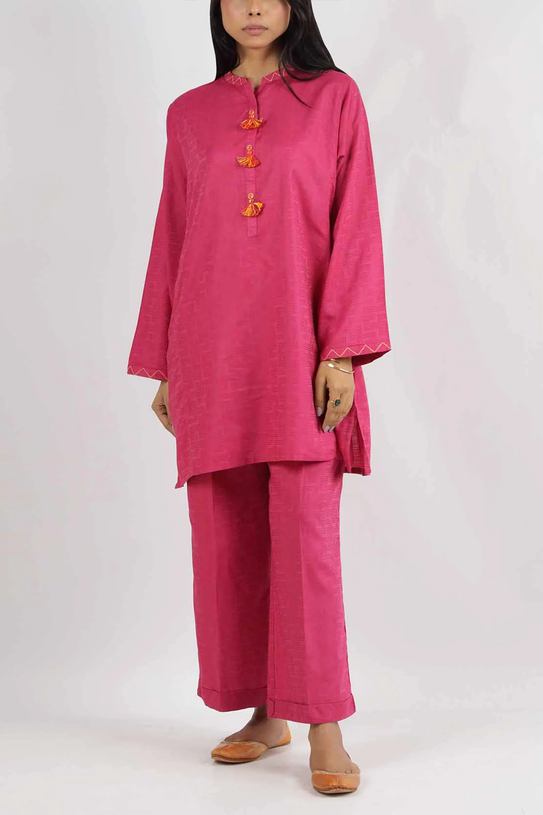 Jacquard Cotton Stitched Shirt