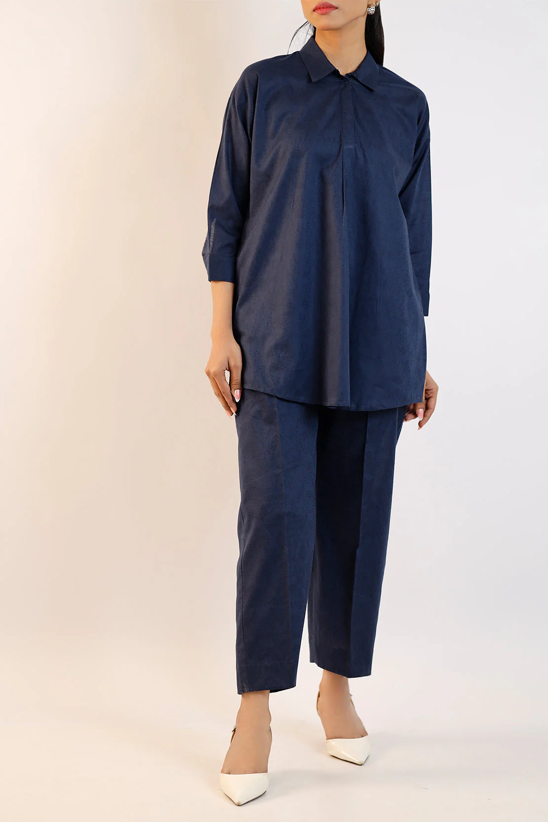 Jacquard Cotton Stitched Shirt