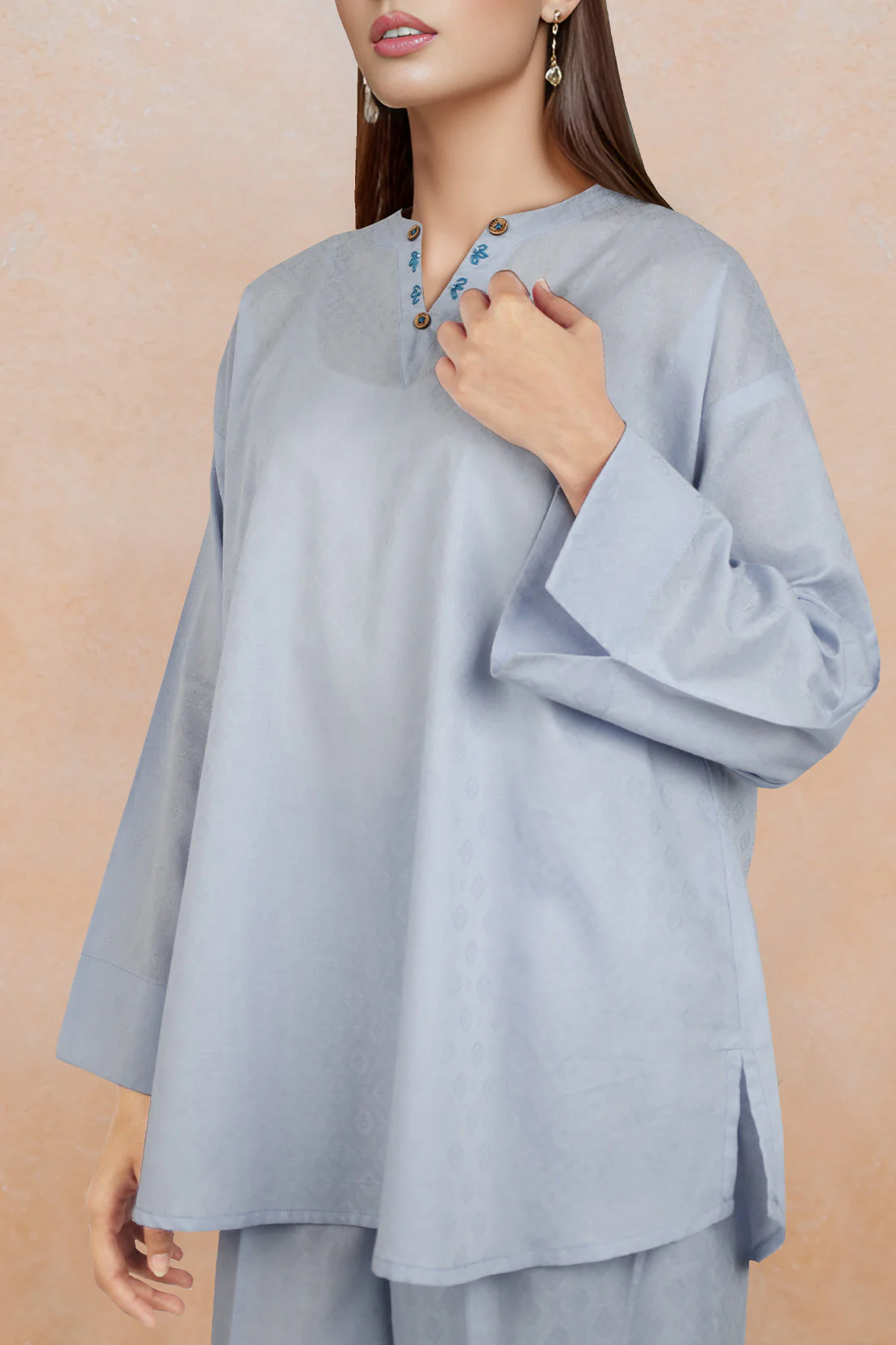 Jacquard Cotton Stitched Shirt
