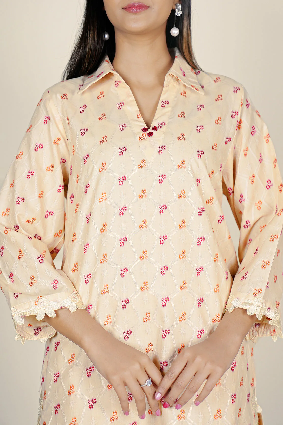 Jacquard Cotton Stitched Shirt