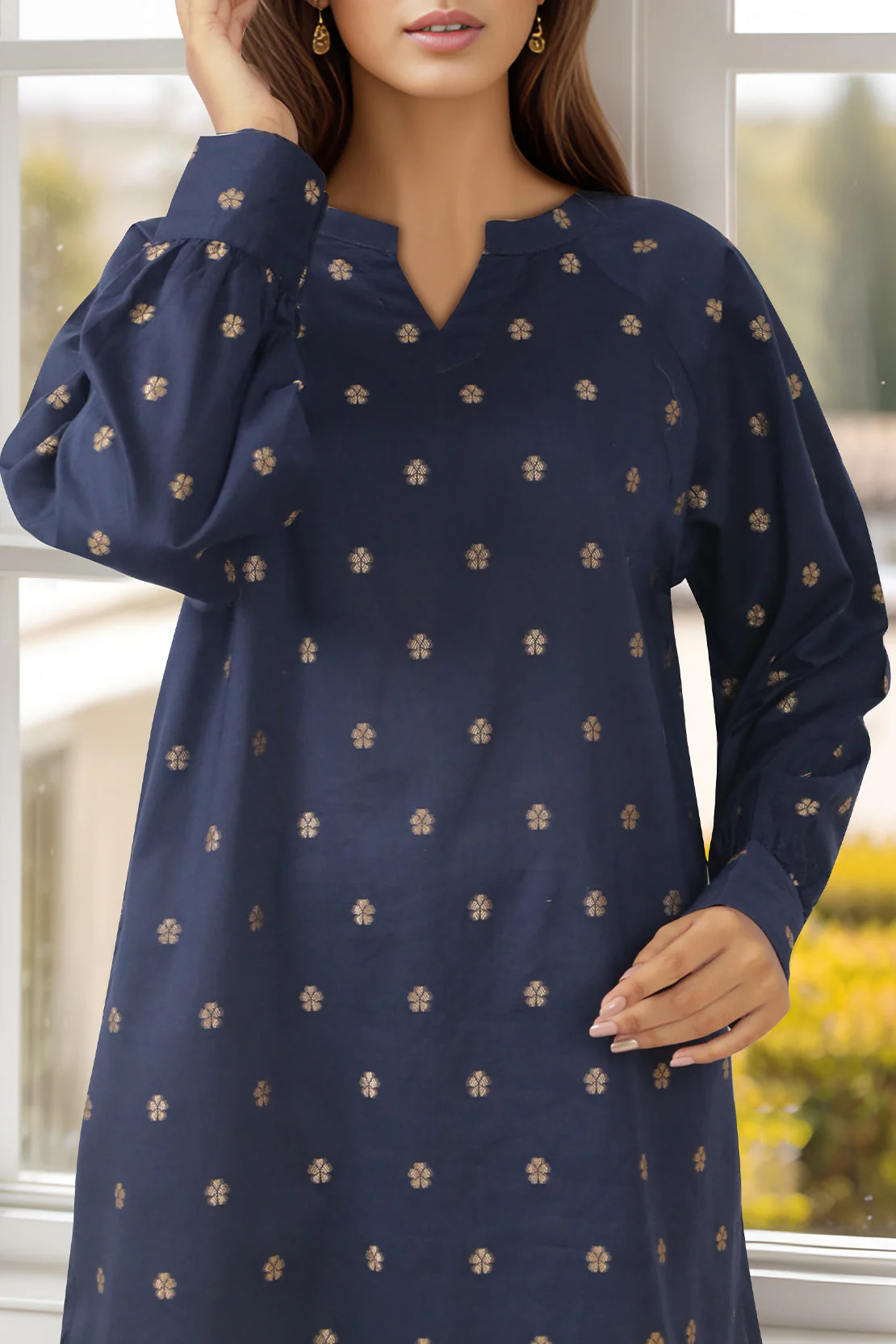 Jacquard Cotton Stitched Shirt