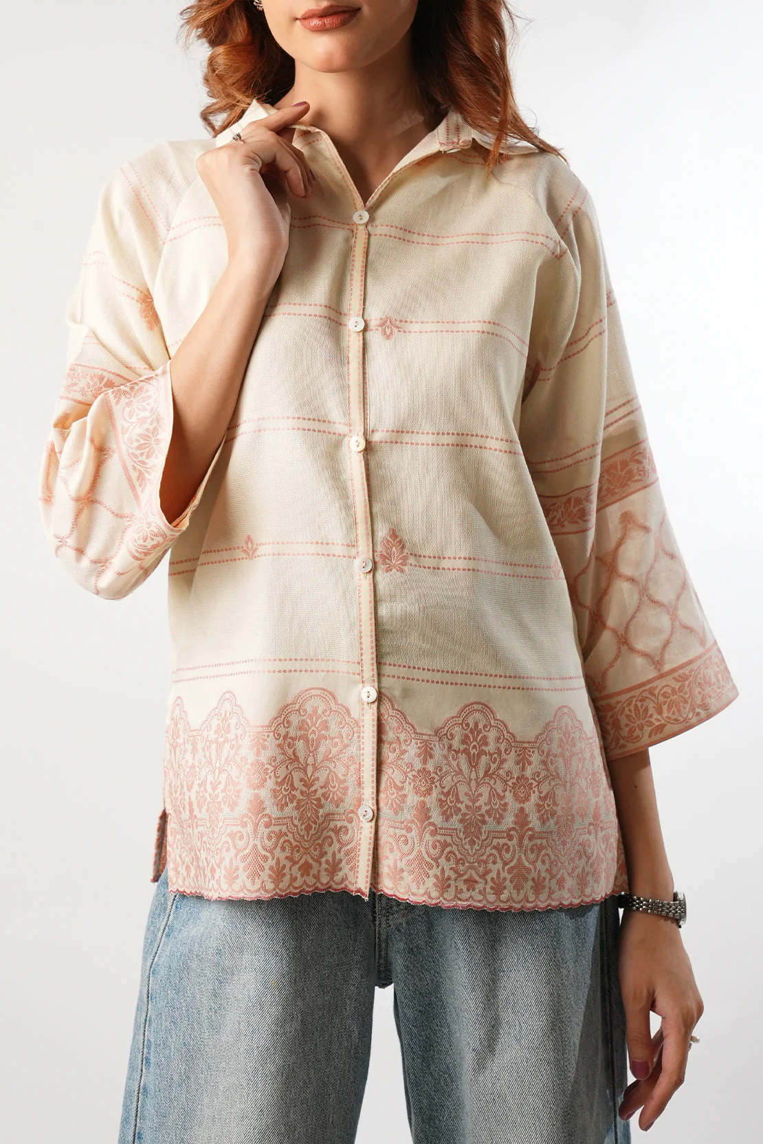 Jacquard Cotton Stitched Shirt - Image 6