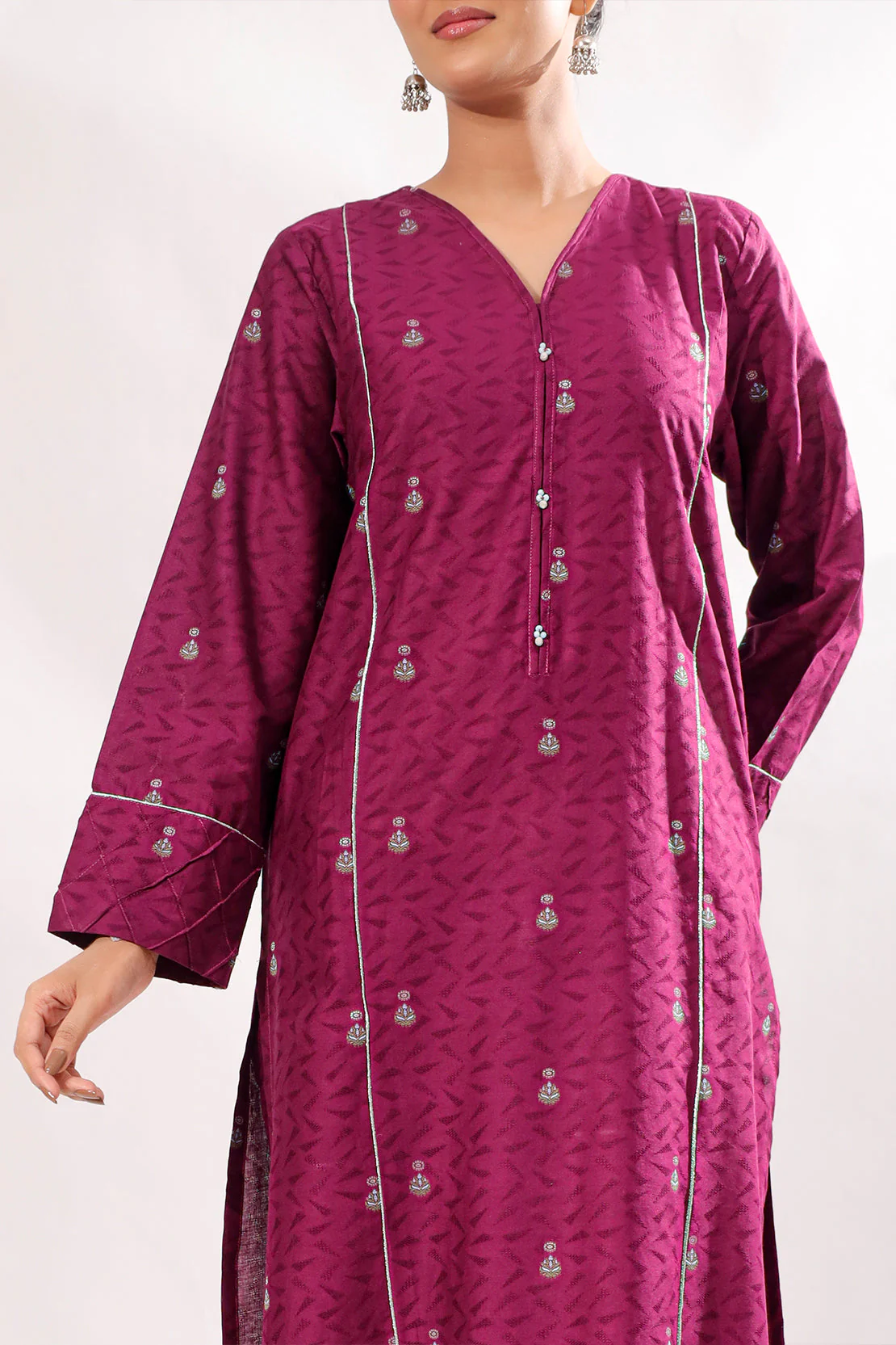 Jacquard Cotton Stitched Shirt