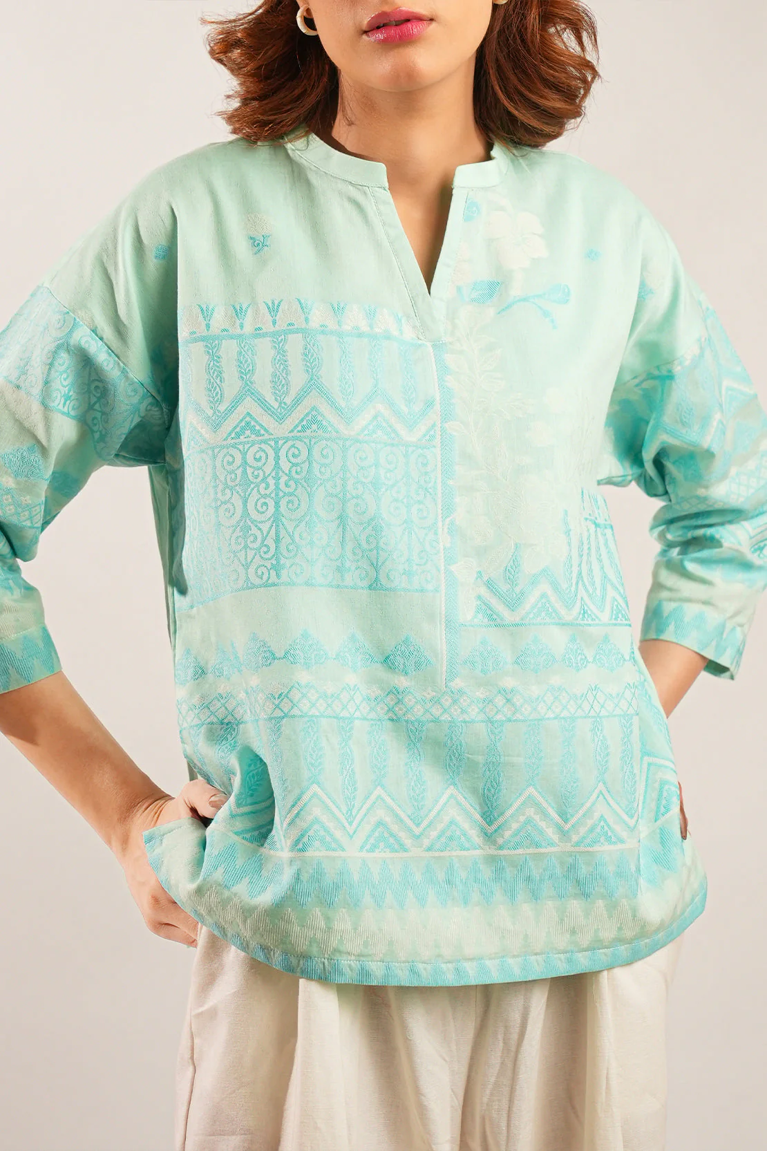 Jacquard Cotton Stitched Shirt - Image 6