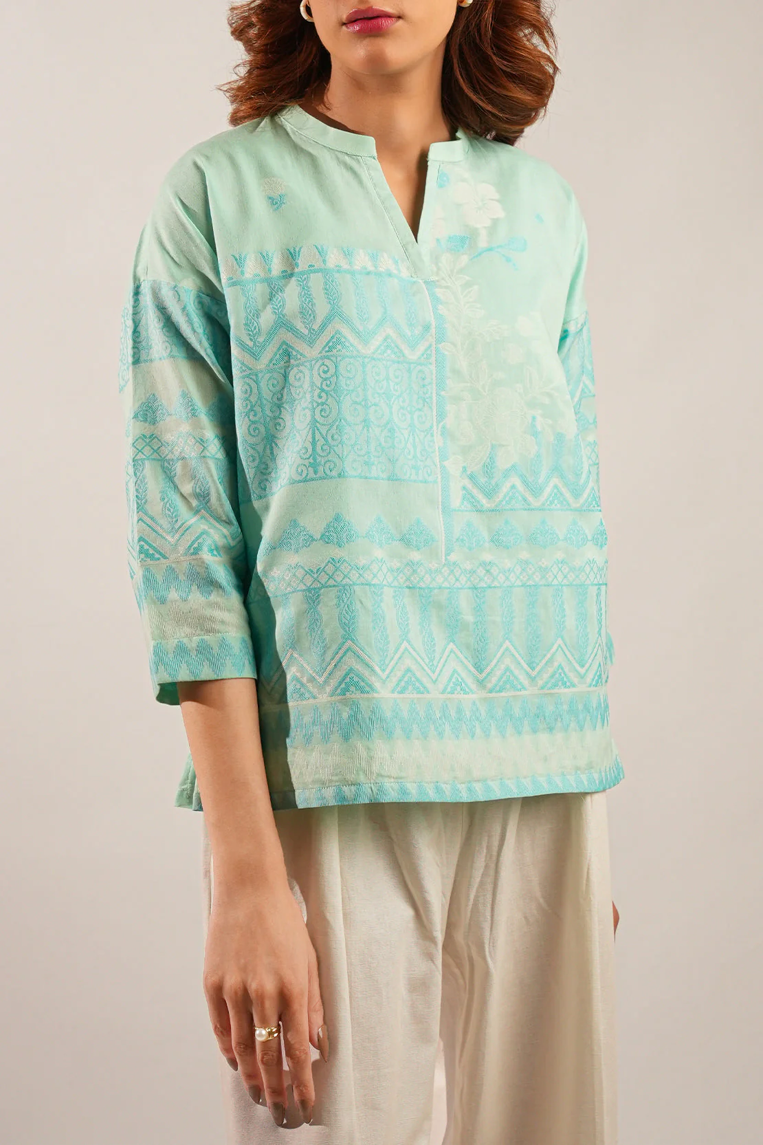 Jacquard Cotton Stitched Shirt - Image 7