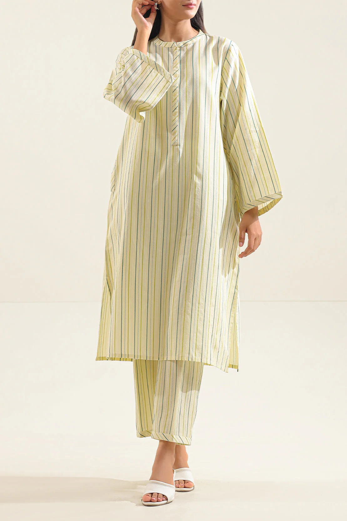 Jacquard Cotton Stitched Shirt