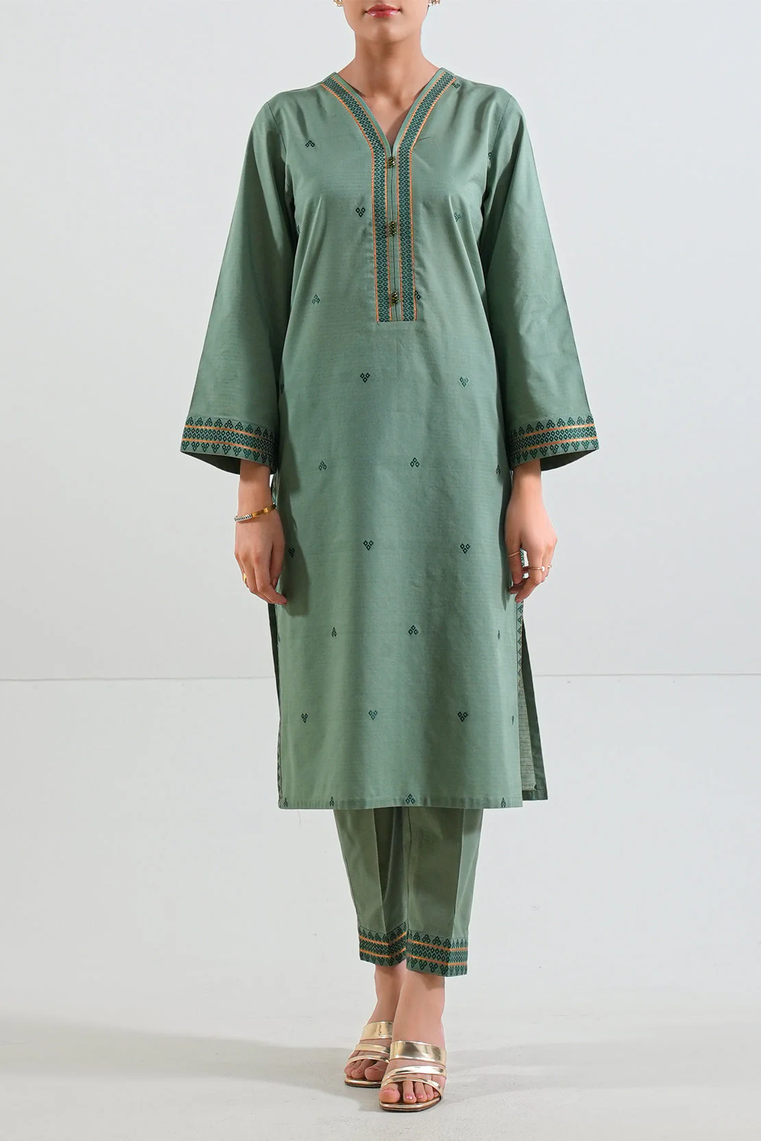 Jacquard Cotton Stitched Shirt