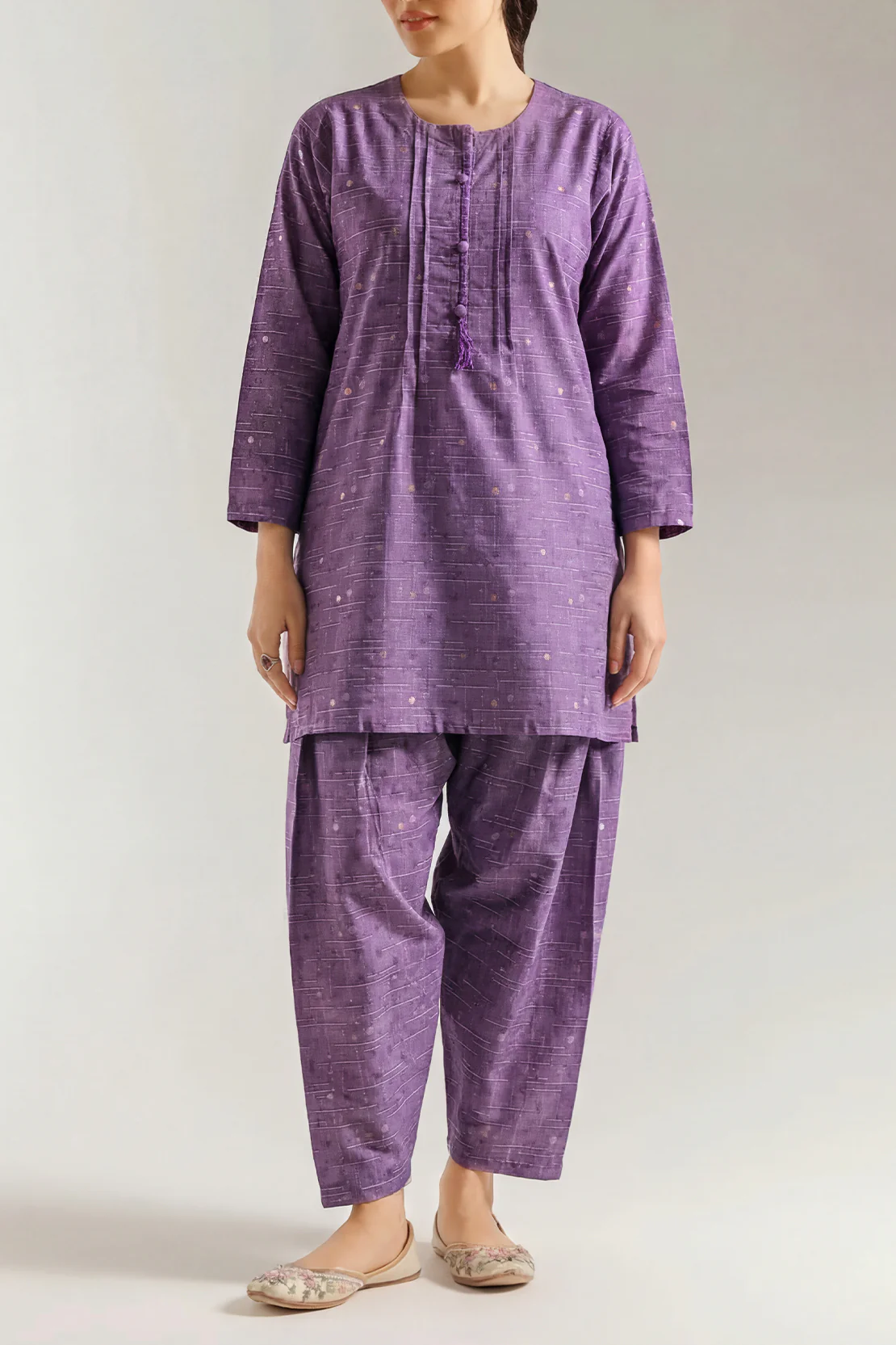 Jacquard Cotton Stitched Shirt