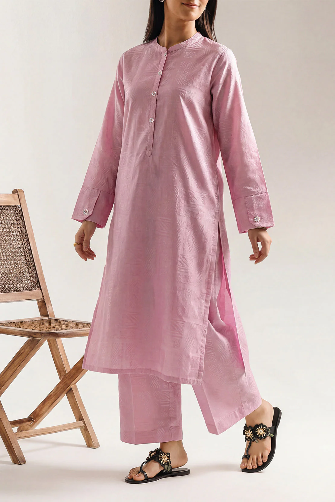 Jacquard Cotton Stitched Shirt