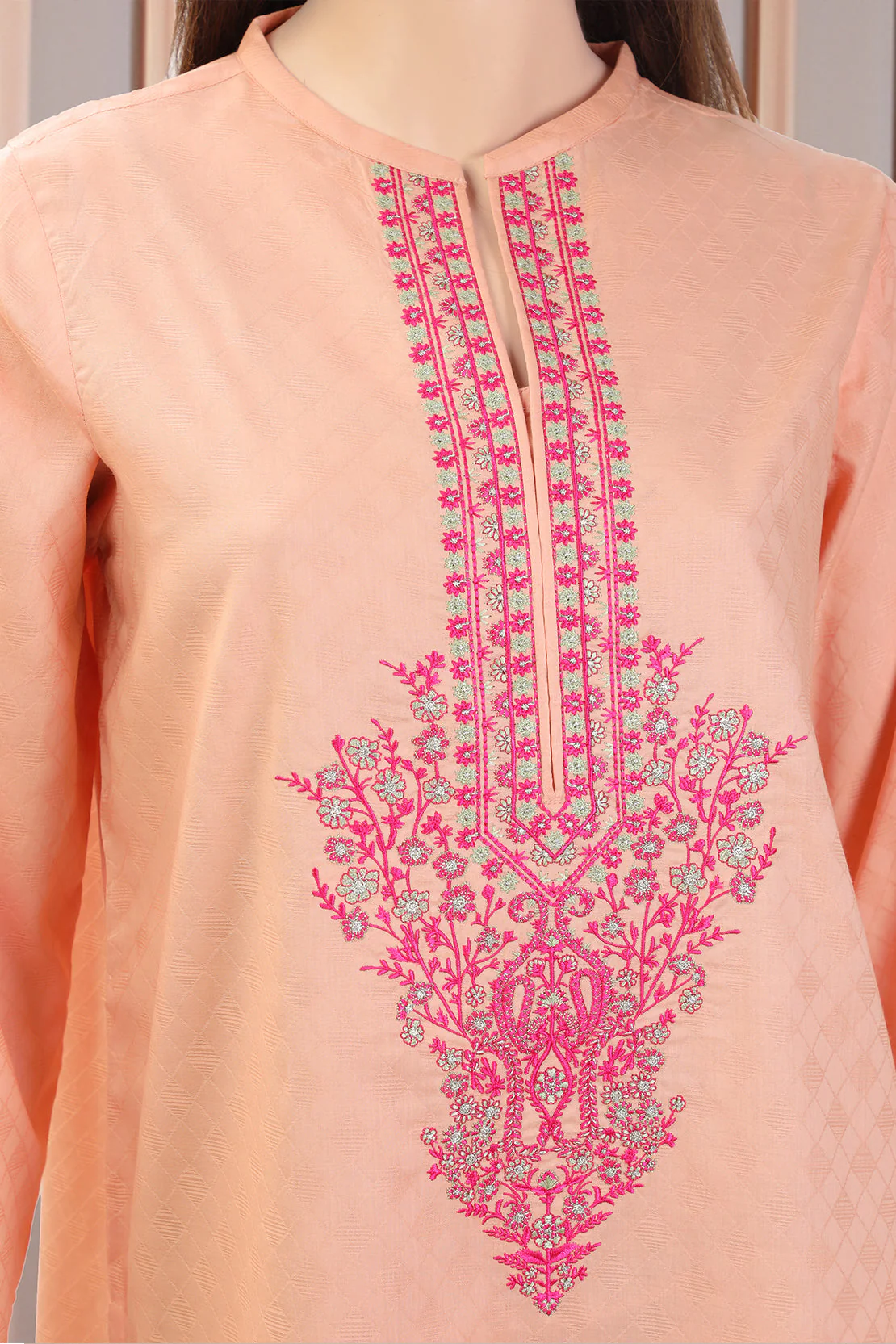 Embroidered Jacquard Lawn Stitched Shirt - Image 4